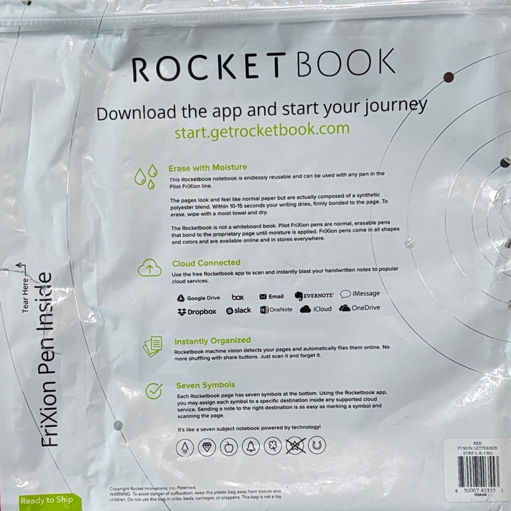 NEW: Rocketbook Fusion Smart Reusable Red Notebook -Standard Size - Picture 3 of 15